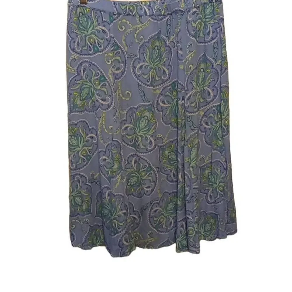 Jacylin‎ Smith Blue Elastic Waist Knee Length Skirt Women's Size S/C RN 42000